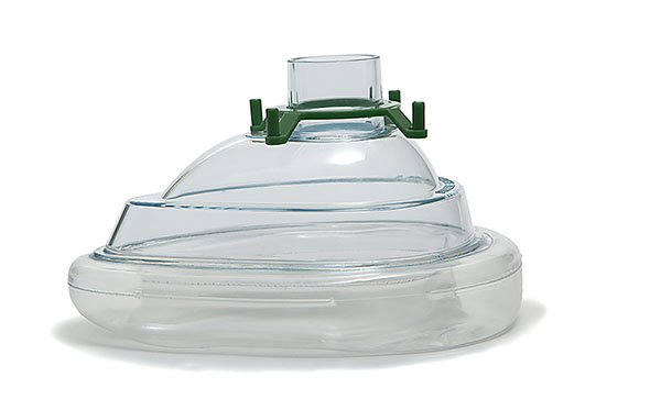 Экономичная анестезиологическая лицевая маска для взрослых средняя с зеленым крепежным кольцом, 22F, размер 4