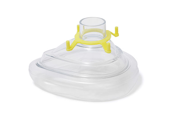 Экономичная анестезиологическая лицевая маска для взрослых малая с желтым крепежным кольцом, 22F, размер 3