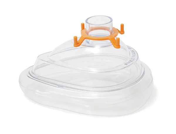 Экономичная анестезиологическая лицевая маска для взрослых большая с оранжевым крепежным кольцом, 22F, размер 5