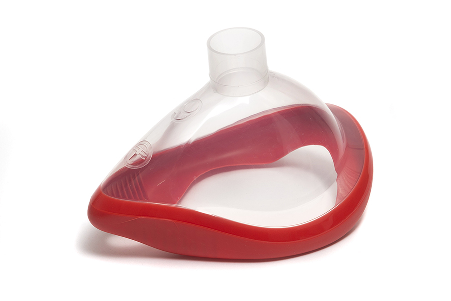 Анестезиологическая лицевая маска ClearLite, размер 6, очень большая для взрослых, с красной манжетой, без крепежного кольца, 22F