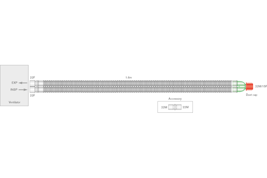 Дыхательный контур Flextube 22мм, длина, ≥1.6м