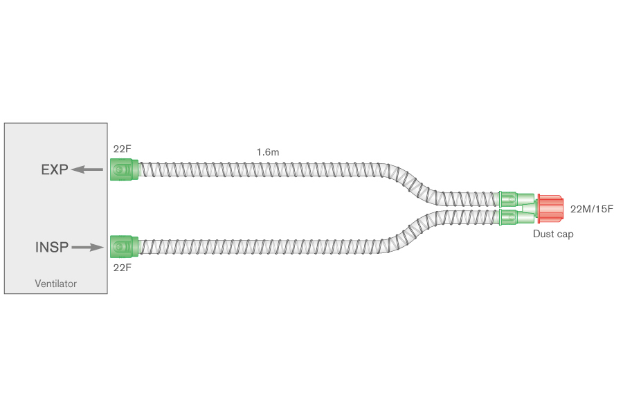 Дыхательный контур Smoothbore 15мм,  длина 1,6м