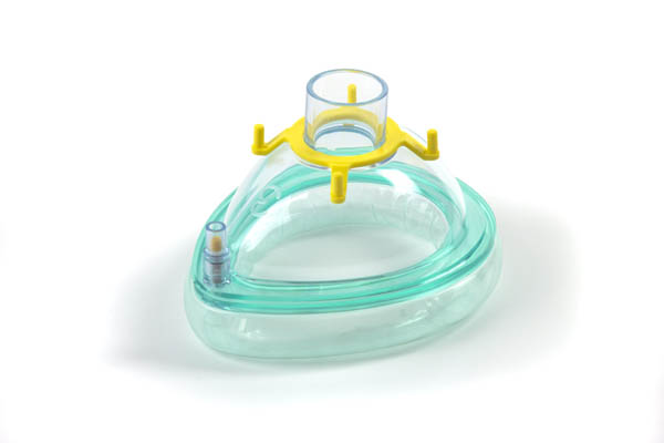 Ароматизированные анестезиологические лицевые маски для взрослых малые с желтым крепежным кольцом и ароматом ванили, 22F, размер 3.