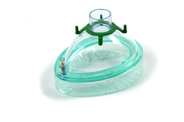 Ароматизированные анестезиологические лицевые маски для взрослых средние с зеленым крепежным кольцом и ароматом ванили, 22F, размер 4.