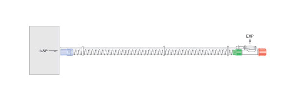 Дыхательный контур Smoothbore 22мм с клапаном выдоха, один шланг, длина 1,8м