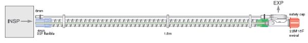Дыхательный контур Smoothbore 22мм с  клапаном выдоха, длина 1,8м