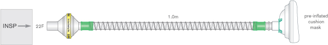 Дыхательный контур Smoothbore с функцией поддержи кашля для взрослых, длина 1м