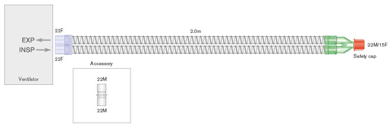 Дыхательный контур Smoothbore 22мм, длина 2м