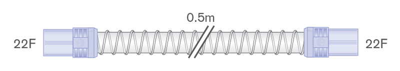 Шланг Smoothbore 22мм с мягким концевым соединителем 22F-22F, длина 0,5м