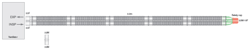 Дыхательный контур Flextube 22мм, длина 2.0м