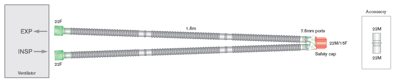 Дыхательный контур Flextube 15мм, длина 1,6м