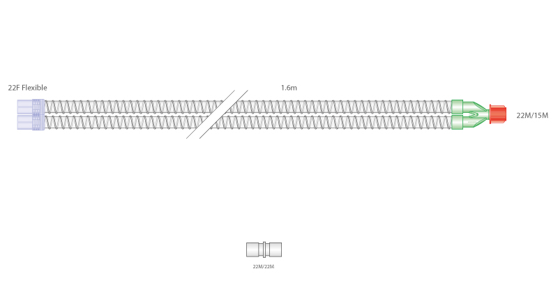 Дыхательный контур Smoothbore Eco 22мм, длина 1,6м